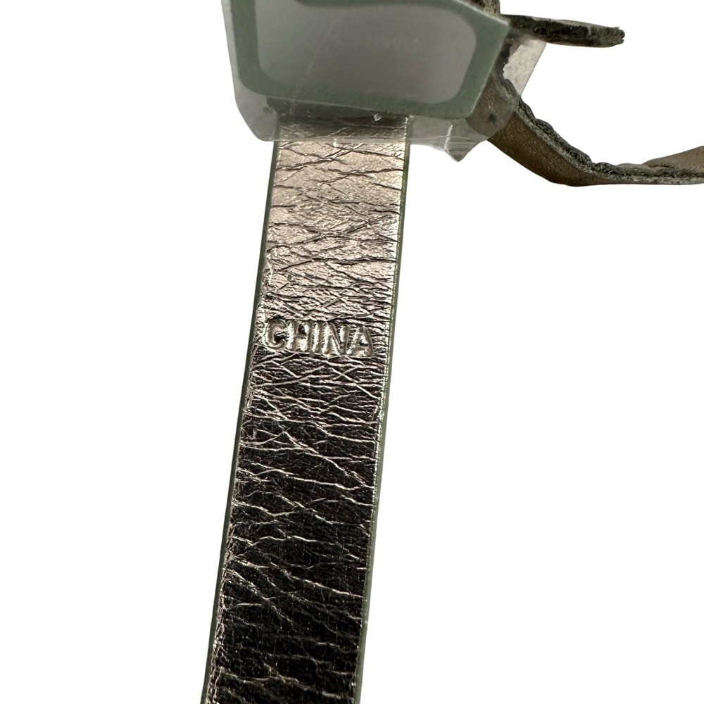 Michael Kors NWOT Gunmetal Skinny Belt Leather 553302 Women XL Flawed see photos - Picture 6 of 10